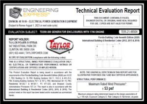 TPS: TD250-300 GENERATOR ENCLOSURES WITH 1706 ENGINE