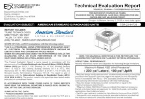 American Standard: i2 Packaged Units Technical Evaluation Report 2023 Update