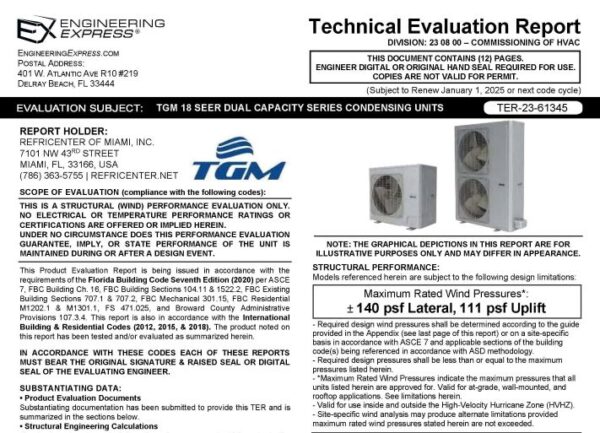 Refricenter: TGM 18 Seer Dual Capacity Series Condensing Units
