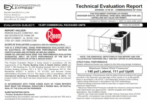 Rheem: 15-25T Commercial Packaged Units Technical Evaluation Report