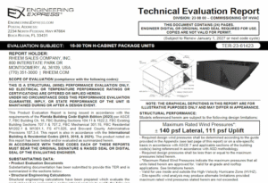 Rheem: 15-30 TON H-CABINET PACKAGE UNITS Technical Evaluation Report