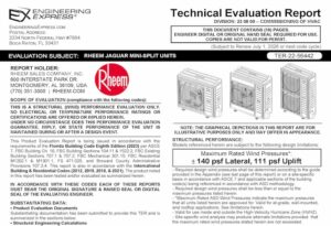 Rheem: Jaguar Mini-Split Units Technical Evaluation Report