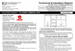 Trane: B.0 Cabine Commercial Units