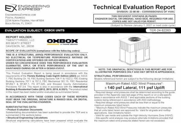 GD Midea: Oxbox Units Technical Evaluation Report