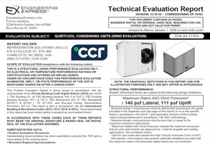 Refrigeration Solutions: QuietCool Condensing Units Technical Evaluation (Wind Evaluation)