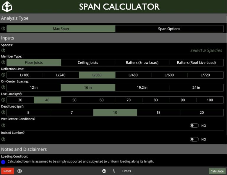 Wood stringer girder joist span calculator engineering express