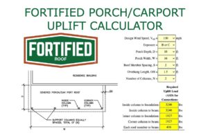 Fortified patio column uplift calculator