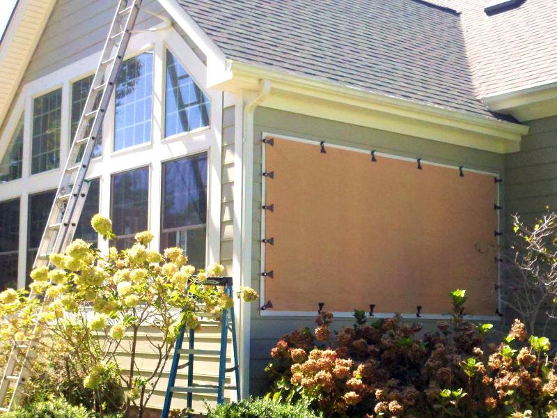 Wood-Framed-Large-Window Hurricane Fabric Residential Install Engineering Express