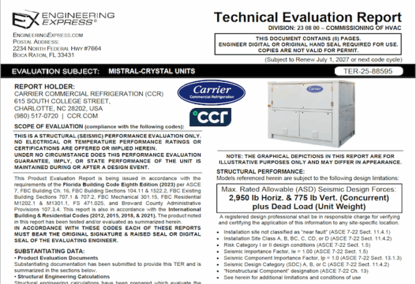 Carrier: Mistral - Crystal Units Technical Evaluation Report