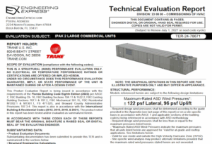 Trane: IPAK 2 Large Commercial Units Technical Evaluation