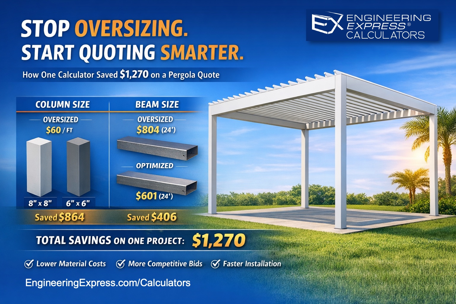 Engineering Express Calculator Savings Graphic