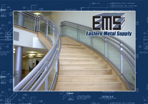 Eastern Metal Supply: 3.5′ Post Mechanically Fastened Glass Rail System (MPS 21-37031)
